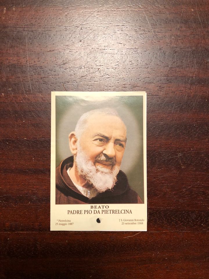 Padre Pio reliquie Heiliger Pater Kirche glaube Karte Gebet Segen in Neufahrn