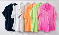 Bluse Musselinbluse uni kurzarm Nordrhein-Westfalen - Hilden Vorschau