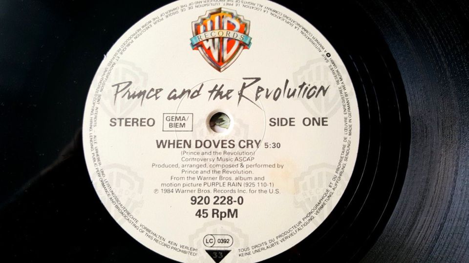 Prince And The Revolution When Doves Cry 12" Maxi Vinyl LP in Quakenbrück