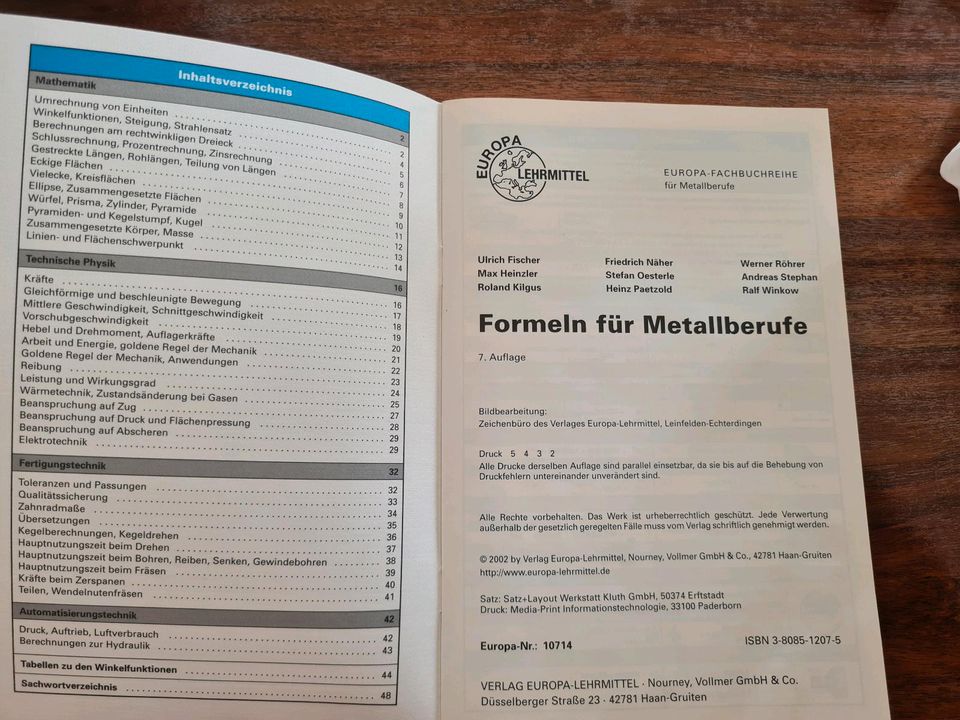 Formeln für Metallberufe - Europa Lehrmittel in Aspach