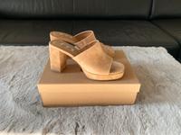Plateau Pantoletten Velours Leder Fb. Camel Gr.37 Baden-Württemberg - Albstadt Vorschau