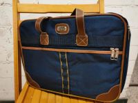 Vintage Reisetasche Blau mit braunen Ledergurten Baden-Württemberg - Mannheim Vorschau