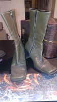 Original Vintage 90s Leder Stiefel mit flacher Spitze Nordrhein-Westfalen - Meckenheim Vorschau