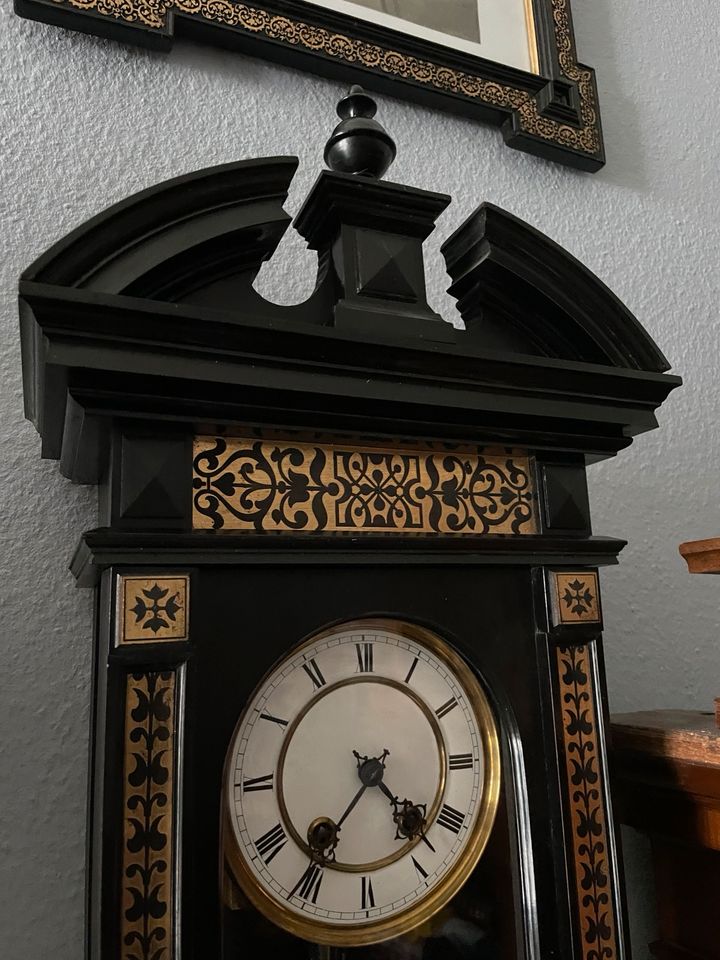 Große 1 Meter Lenzkirch Uhr Wanduhr 1880/81 ebonisiert in Berlin