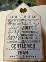 Schild „Toilet-Rules“ Niedersachsen - Westoverledingen Vorschau