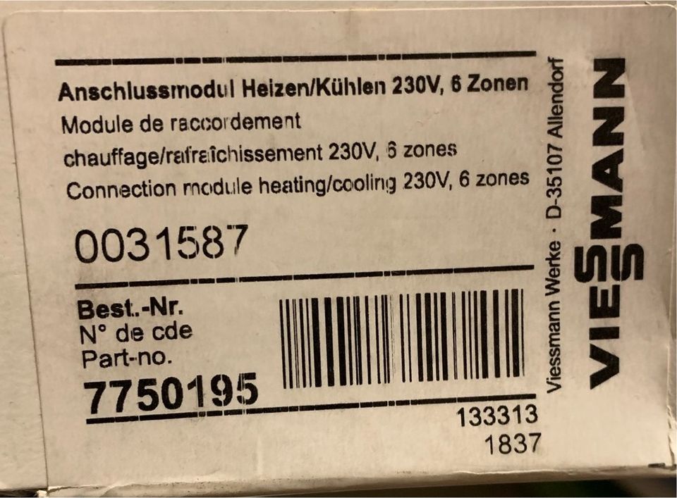 3 x Viessmann Anschlussmodul heizen/kühlen 230V 6 Zonen in Wernau