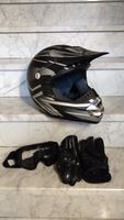 Crosshelm Endurohelm Motorradhelm Gr. M - mit Brille und Motorrad Nordrhein-Westfalen - Simmerath Vorschau