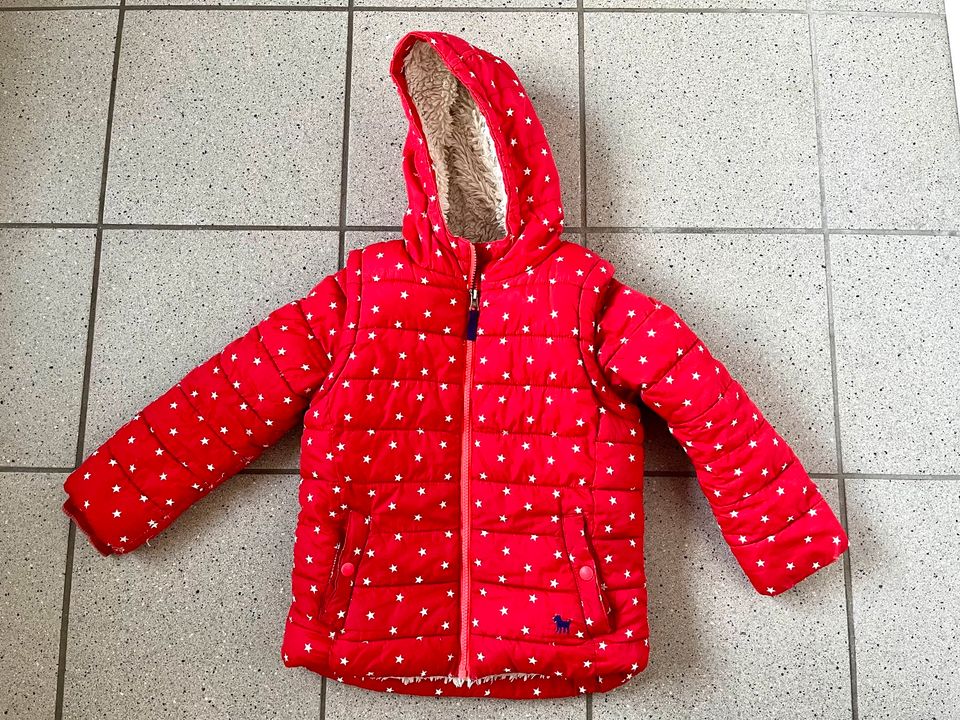 Mini Boden Winterjacke Sterne rot 128 Plüsch in Elmshorn