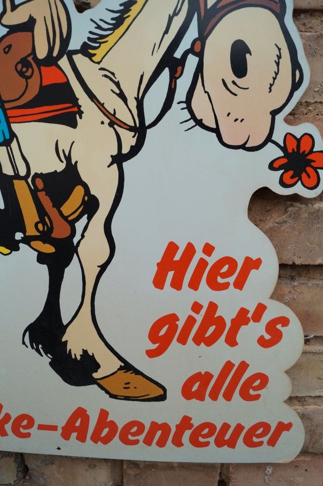 [9913] Lucky Luke Werbeschild 80er Magazin Verkaufsschild in Hockenheim