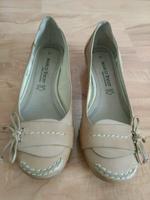 Ballerina Pumps Leder hellbraun beige camel  Marco Tozzi Größe 37 Bayern - Burgthann  Vorschau