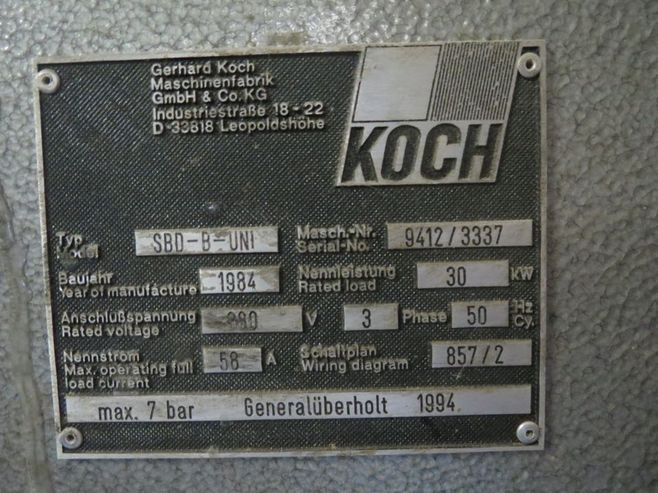Koch Säge/Bohr und Dübelautomat SBD-B-UNI "auch Ersatzteile" in Untermerzbach
