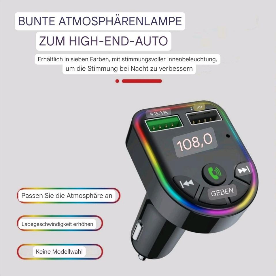 Auto Bluetooth MP3 Player, Ladegerät Freisprechfunktion Mikrofon in Hamm