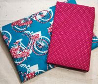 Nr. 06-02 Fahrrad pink Polkadots Stoffpaket Stoffreste Patchwork Baden-Württemberg - Korntal-Münchingen Vorschau