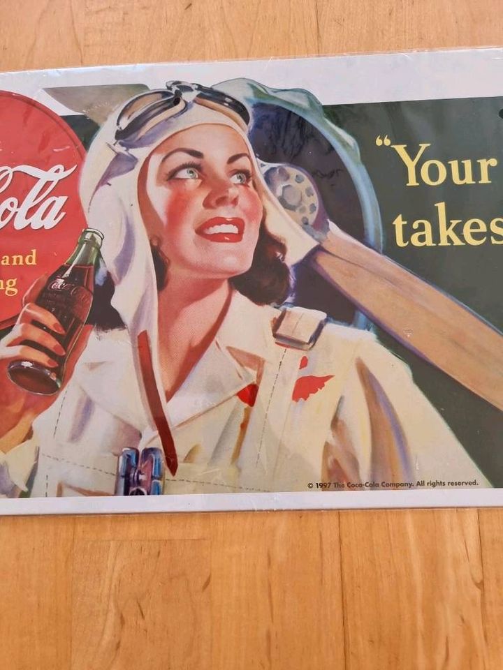 Blechschild Coca-Cola 50x25cm OVP Your thirst takes wings in Fünfstetten