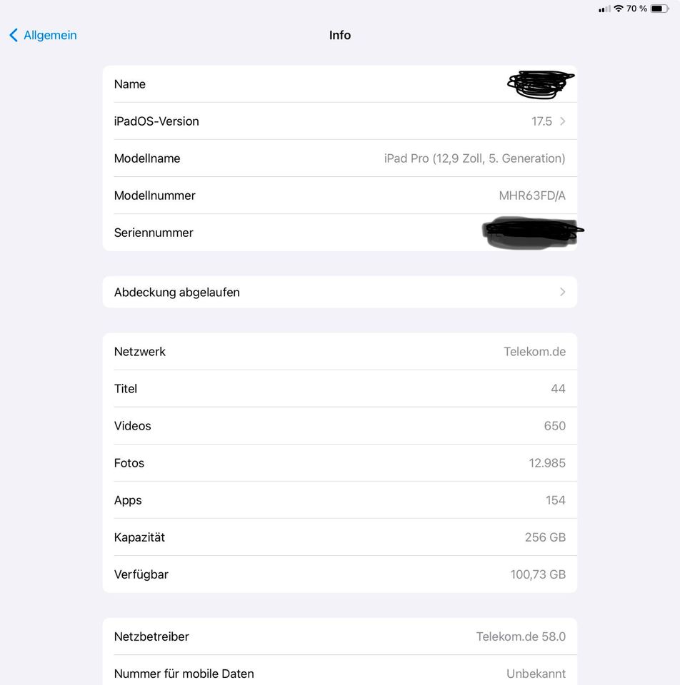 Apple iPad Pro 12.9 Wi-Fi + Cell 5th. Gen 256GB in Lachendorf