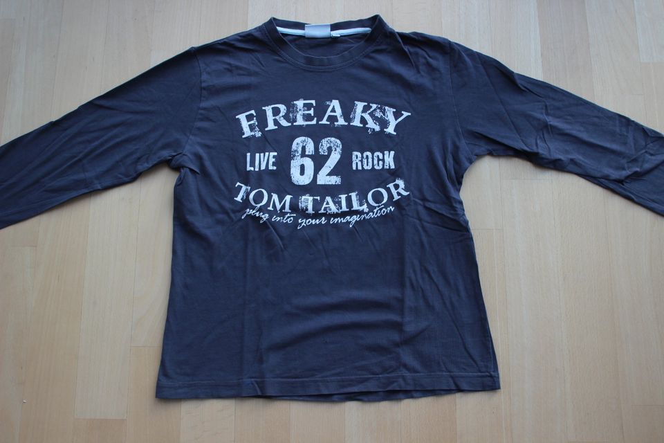 Langarm-Shirt T-Shirt Print Tom Tailor M 152 Freaky Rock grau in Stuttgart