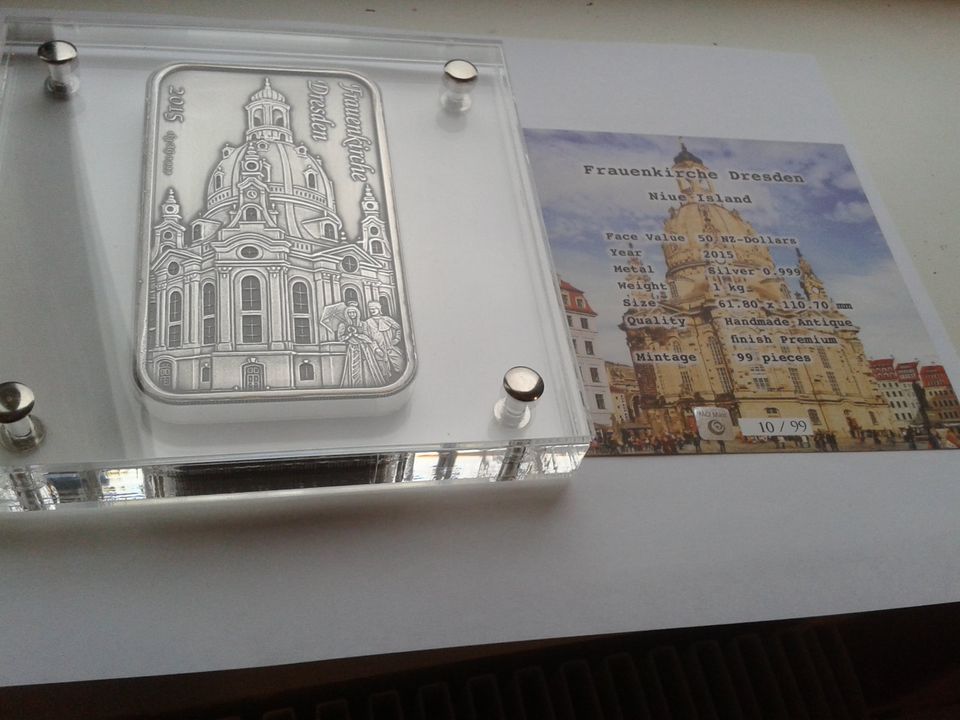 50$ 2015 Niue Frauenkirche Dresden 1kg Silber antique finished in München