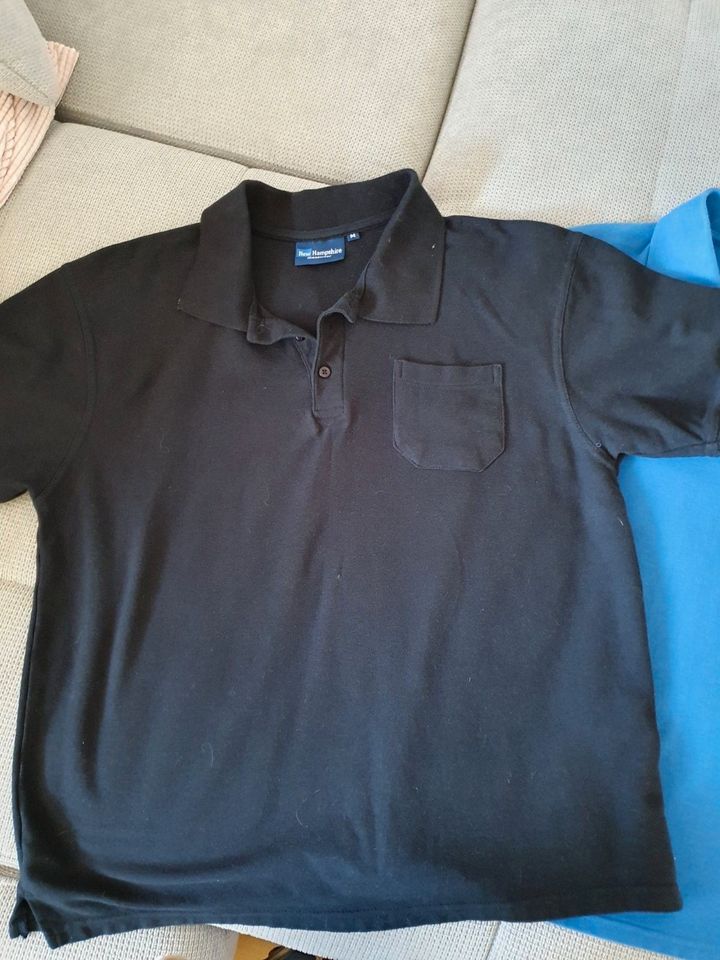 Set: 2 x Poloshirt, royalblau und schwarz, Gr. M, Ca. 50 in Werne