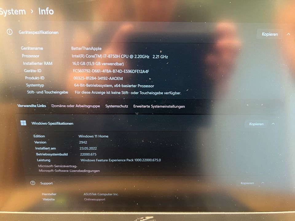 ASUS ROG Strix GL504GV-ES047T Notebook i7-8750H 16GB 512GB SSD in Berlin