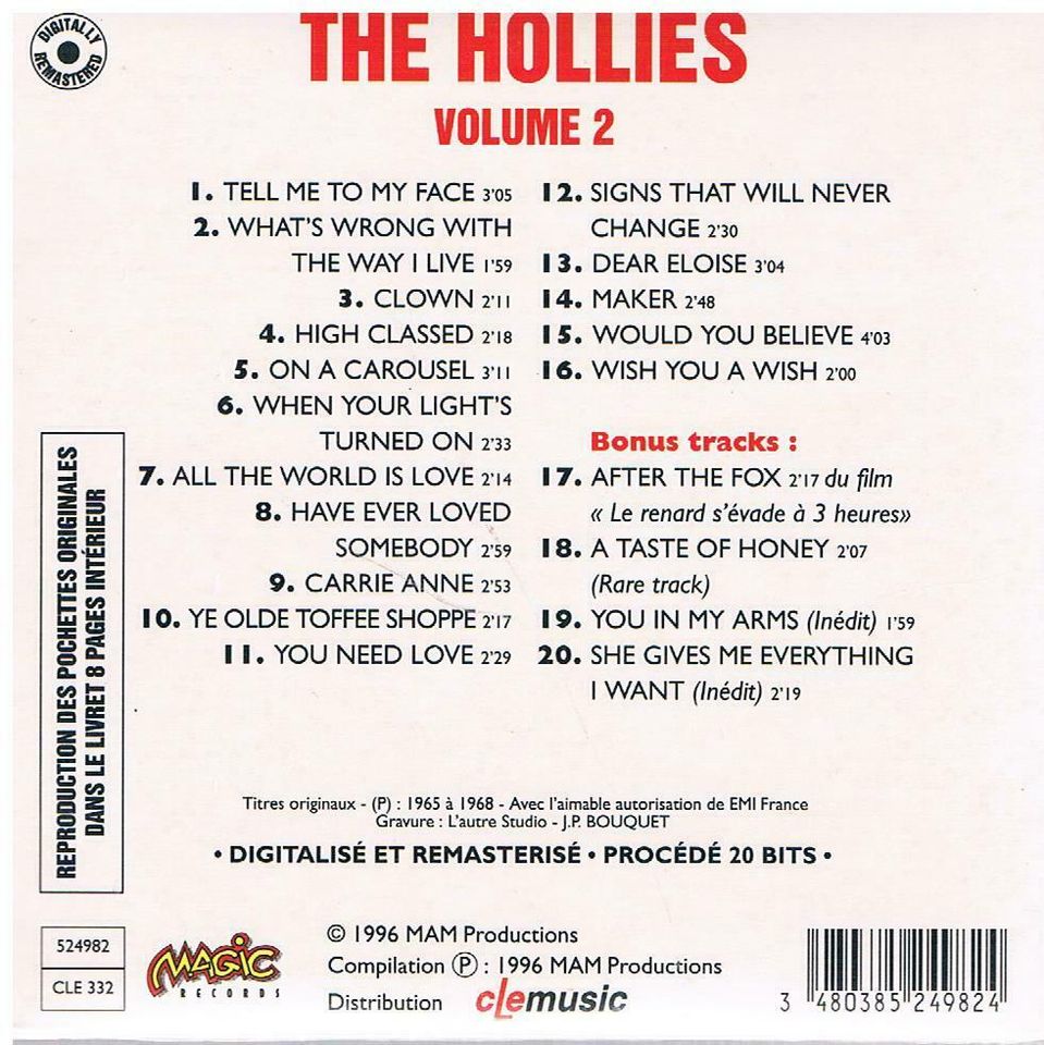 Hollies- 3 CD-French EP.Collection Vol.1-3+Bon.Tracks/OVP /je 15€ in Vienenburg