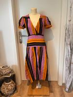 Topshop: buntes, gestreiftes Midikleid, Sommer, Satin, Gr. 38 Findorff - Findorff-Bürgerweide Vorschau