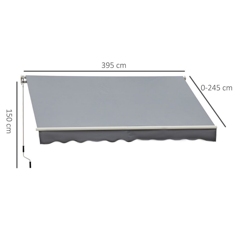 Markise, Sonnenschutz, einfahrbar, mit Handkurbel 3,95 x 2,45 m in Kassel