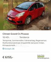 Citroën C4 Grand Picasso HDi techn Top Zustand VB 5.990- Bayern - Marktrodach Vorschau