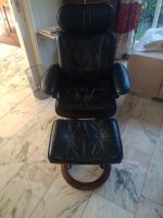 Stressless Leder Sessel mit Hocker in schwarz. Rheinland-Pfalz - Lörzweiler Vorschau