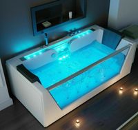 Luxus LED Whirlpool Badewanne SET 179x85cm+Heizung+Hydrojet Ozon Bayern - Hofkirchen Vorschau