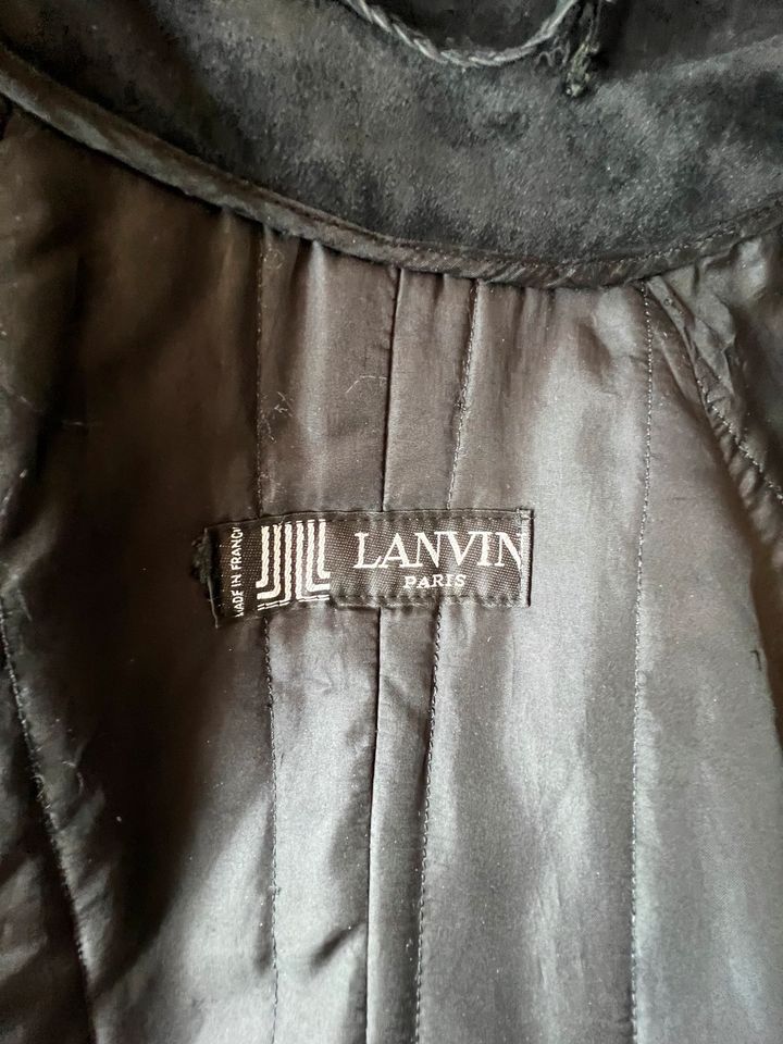 Vintage Wildleder Cape Mantel mit Pelzkragen von Lanvin in Bergisch Gladbach