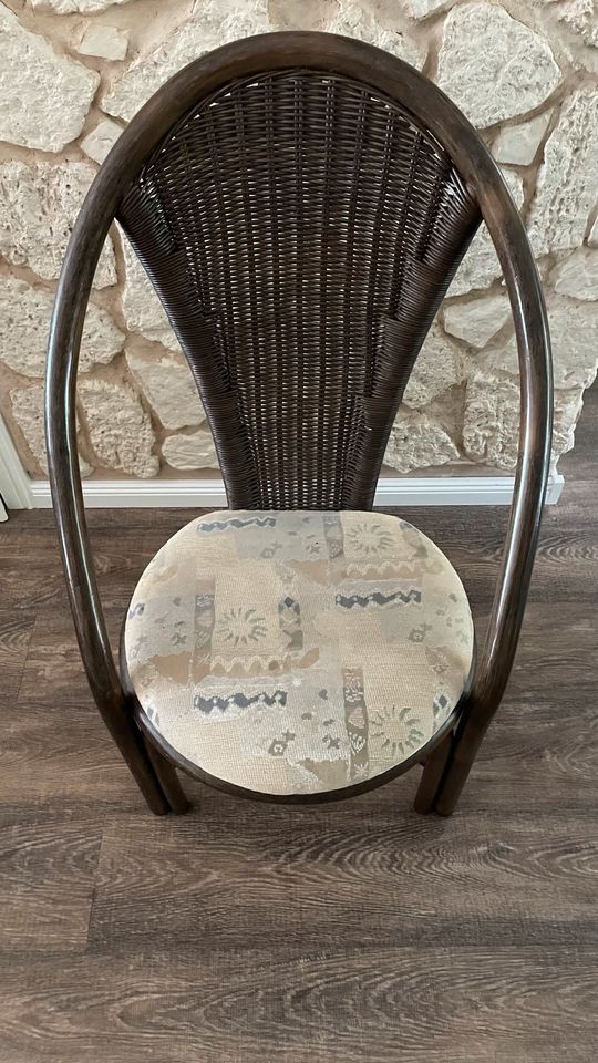 Tisch + 4 Stühle, Holz, Oval, Esstisch, Stuhl in Bad Oldesloe