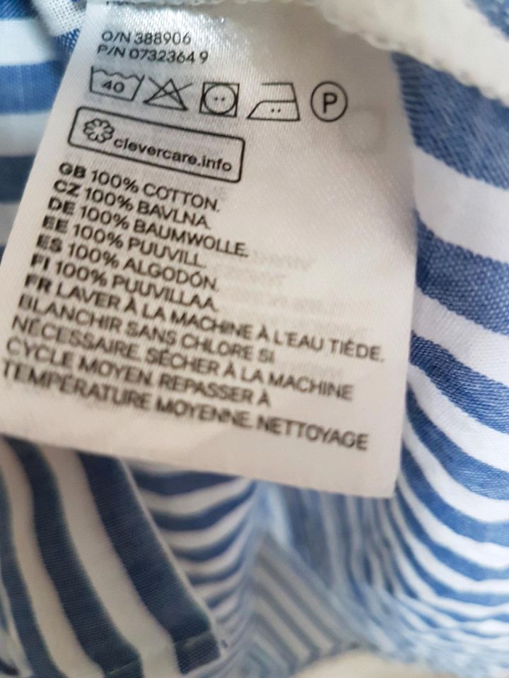 Bluse Hemd 152 neuwertig Mädchen H&M blau weiß Sommerbluse in Wees