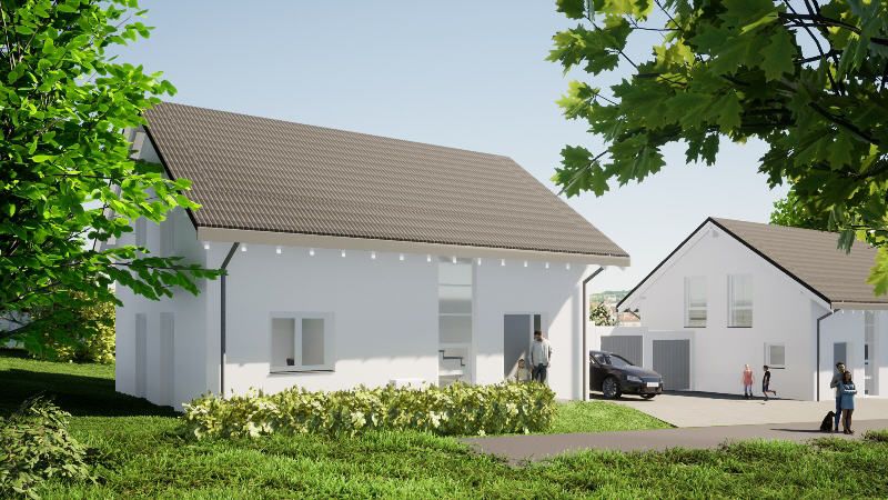 Neubau Einfamilienhäuser mit Doppelgarage, optional mit Terrassenüberdachung, 135 m² Wohnfläche verteilt auf 5,5 Zimmer mit familienfreundlichem Grudriss, hochwertige Baumaterialien mit super... in Spaichingen