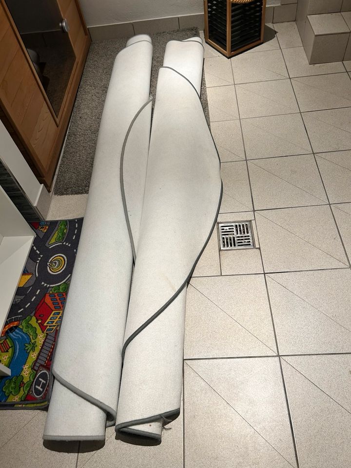 Teppich 270cm Durchmesser weiss grau silber rund in Groß-Zimmern