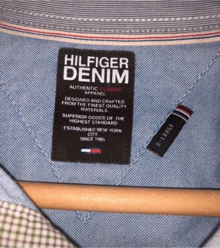 Blaues Tommy Hilfiger Hemd ‘Denim’ Gr. XL in Straelen