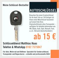 Ersatzschlüssel nach Foto für VW, Audi, Skoda, Opel, Renault, Ford, Fiat & mehr - Autoschlüssel schleifen fräsen Bayern - Bayreuth Vorschau