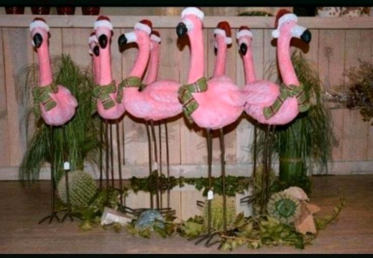 XXL Deko Flamingo - Winter Weihnachten in Duisburg