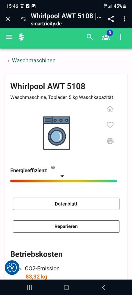 Waschmaschine Toplader,  5kg Whirlpool in Bockel