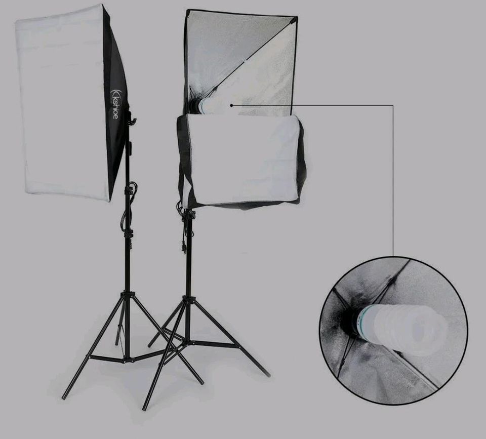 2x Profi Fotostudio Foto Studioset Softbox Studio Fotolampe Stati in Berlin