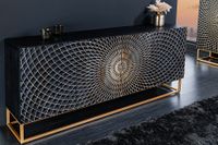 Design Sideboard ILLUSION 180cm schwarz Mangoholz Massivholz gold Eisen Metallgestell Anrichte Riess-Ambiente Hamburg Barmbek - Hamburg Barmbek-Süd  Vorschau