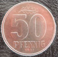 DDR Münze 50 Pfennig 1982 A – Aluminium 50 Pfennige - DDR Sachsen - Reichenbach (Vogtland) Vorschau