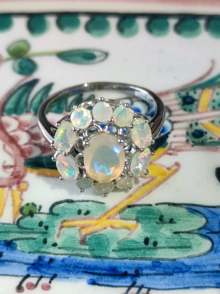 925er Silber Ring mit Voll Opal in Hameln