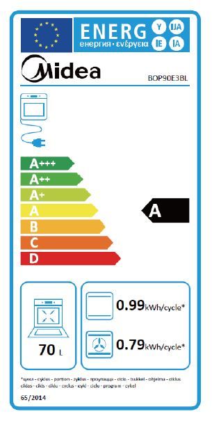 Midea BOP 90 E3 BL Einbau-Backofen 5 Jahre Garantie EEK:A in Simmern