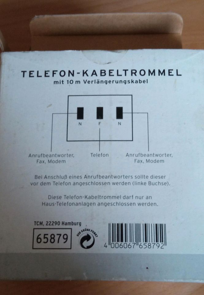 Telefon Kabeltrommel 10 m Verlängerungskabel in Nohfelden