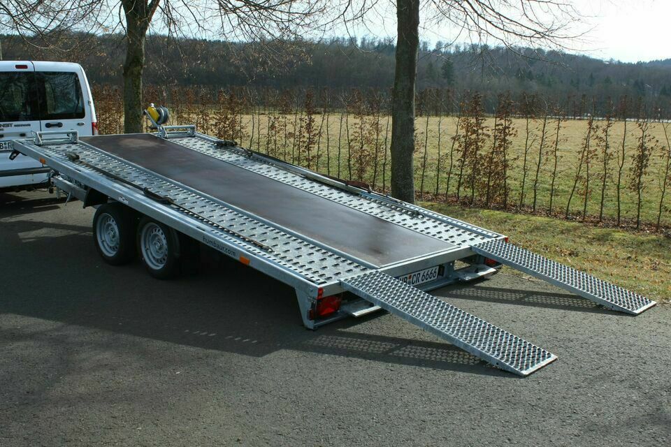 Autotransportanhänger mieten | 3000kg kippbar | In Mücke in Mücke