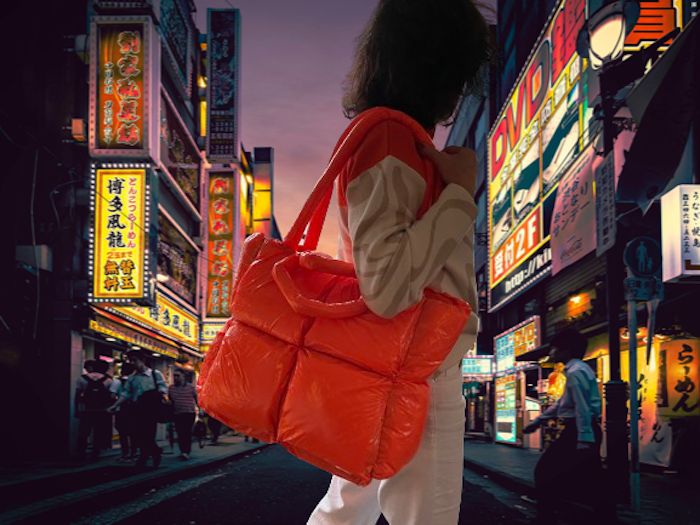 NEON SHOPPER im Knitterlook STATEMENT ACCESSOIRE in Orange in Essen