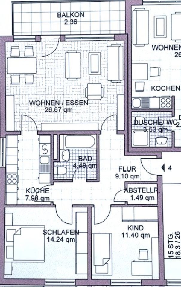 Sonnige 3-Zimmer-Wohnung mit Balkon in Hoyerswerda