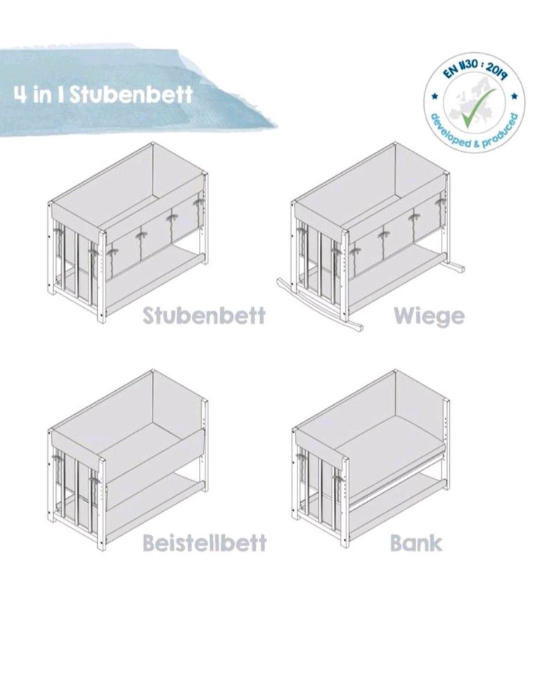 Beistellbett Kinderbett Babybett Bett Wiege Stubenwagen umbaubar in Tangermünde