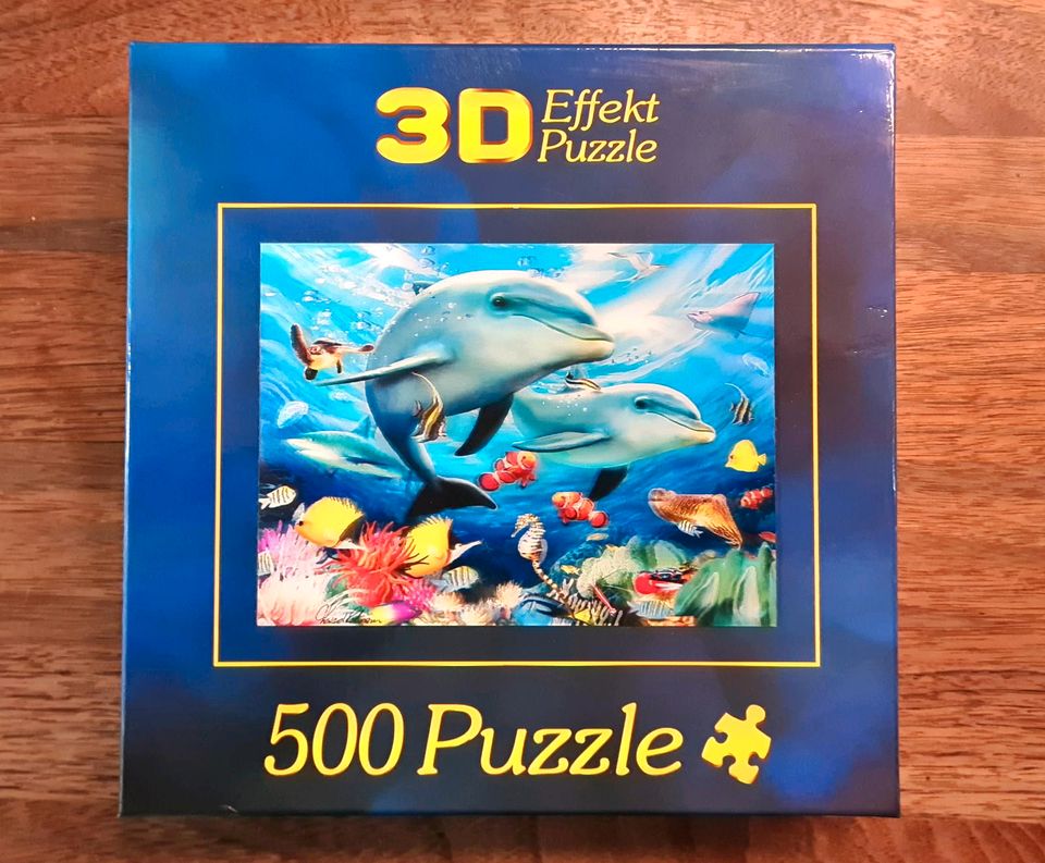 3D Effekt Puzzle 500 Teile Effektpuzzle Delfine in Mühltal 