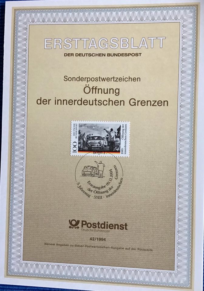 ETB Ersttagsblätter 1994 Briefmarken Sammlung in Fürth